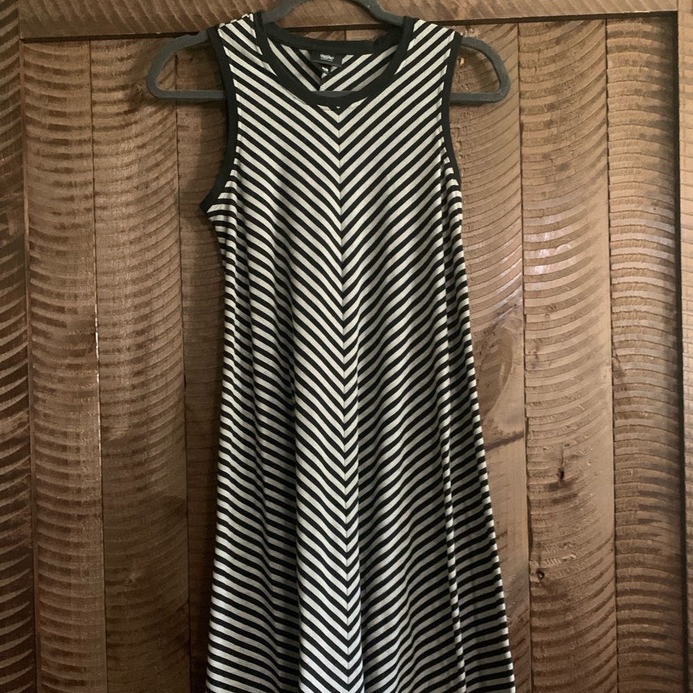 Mission Black and White Striped Sun Dress